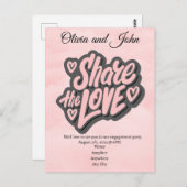 エンゲージメントパーティー - 愛をシェアしよう。編集可能 ポストカード (正面/裏面)