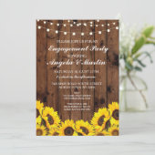 エンゲージメントパーティー 木のライト ひまわり 招待状 (スタンド正面)