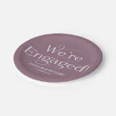 エンゲージメントパーティー 紫 ワー・エンゲージメント ペーパープレート (アングル)