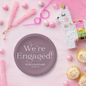 エンゲージメントパーティー 紫 ワー We're Engaged ペーパープレート (パーティー)