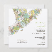 エンゲージメントパーティー Bloom ラブバード カスタム インビテーション (裏面)