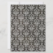 エンゲージメントパーティ ブラックナイト ダマスク フォト 招待状 (裏面)