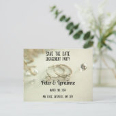 エンゲージメントパーティ - 日程を保存。編集可能 ポストカード (スタンド正面)