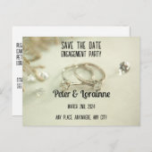 エンゲージメントパーティ - 日程を保存。編集可能 ポストカード (正面/裏面)