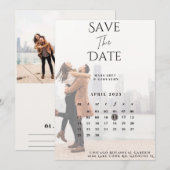 エンゲージメントフォトにインスパイアされたSave The Date セーブザデート (正面/裏面)