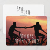 エンゲージメントフォト 新しい年 新しい冒険 ウェディング シーズンカード (正面/裏面)