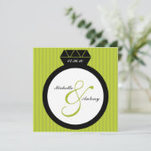 エンゲージメントリングのSave the Date招待状 招待状 (スタンド正面)