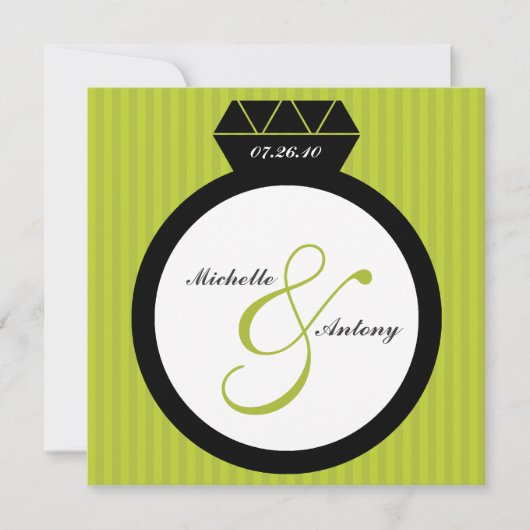 エンゲージメントリングのSave the Date招待状 招待状 (正面)