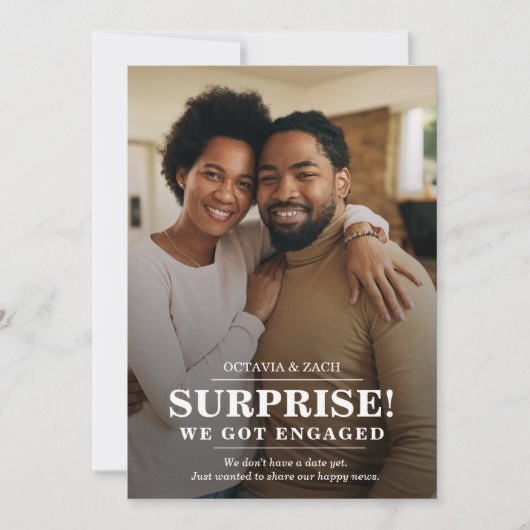 エンゲージメント写真のお知らせ 招待状 (正面)