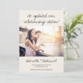 エンゲージメント写真を変更した関係ステータスおもしろ 招待状 (スタンド正面)