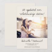 エンゲージメント写真を変更した関係ステータスおもしろ 招待状 (正面/裏面)