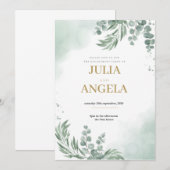 エンゲージメント招待状テンプレート 招待状 (正面/裏面)