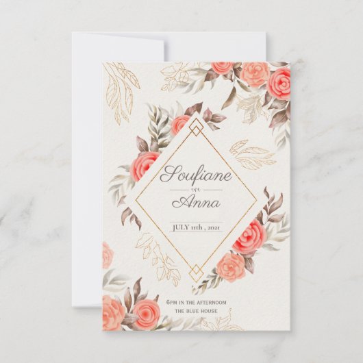 エンゲージメント招待状テンプレート 招待状 (正面)