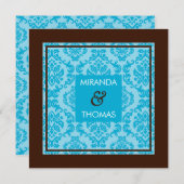 エンゲージメント招待状 :: ダマスクカラー4 招待状 (正面/裏面)