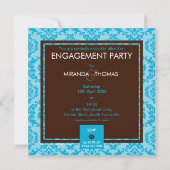 エンゲージメント招待状 :: ダマスクカラー4 招待状 (裏面)