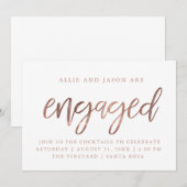 エンゲージメント招待状 | 偽の箔押し 招待状 (正面/裏面)