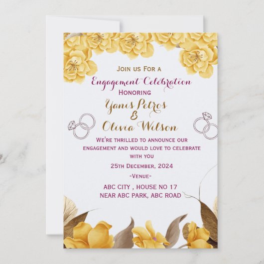 エンゲージメント招待状 招待状 (正面)