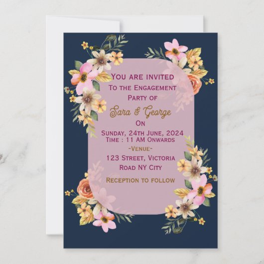 エンゲージメント招待状 招待状 (正面)