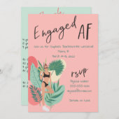 エンゲージメント最高ピンクとブラックのサマー独身最後の週末 招待状 (正面/裏面)