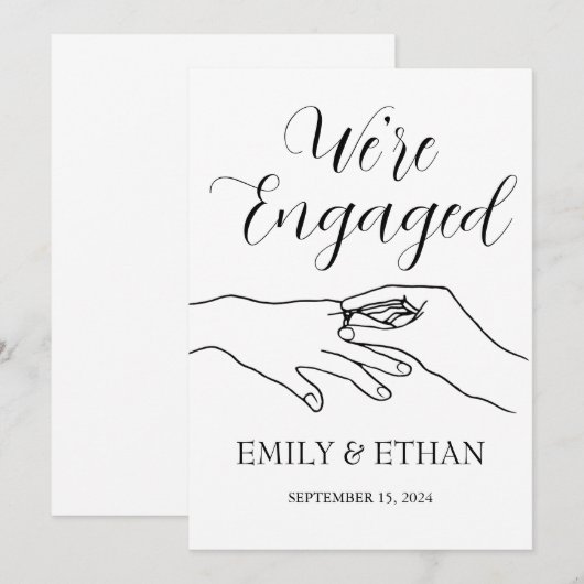 エンゲージメント発表カード 招待状 (正面/裏面)