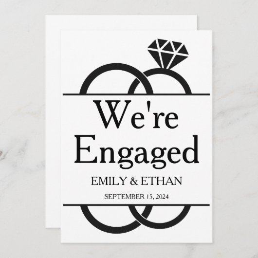 エンゲージメント発表カード 招待状 (正面/裏面)