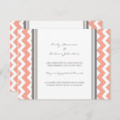 エンゲージメント発表ポストカード コーラル グレー 案内ポストカード (正面/裏面)