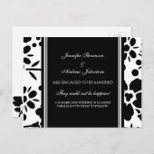 エンゲージメント発表ポストカード モノクロ 案内ポストカード (正面/裏面)