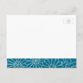 エンゲージメント発表ポストカード 青とクリーム 案内ポストカード (裏面)