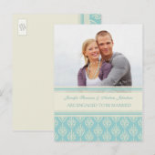エンゲージメント発表 フォトポストカード アクアクリーム 案内ポストカード (正面/裏面)