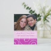 エンゲージメント発表 フォトポストカード ピンク 案内ポストカード (スタンド正面)