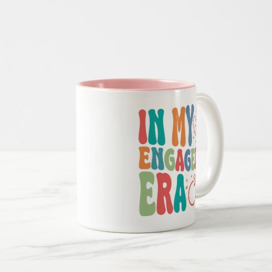 エンゲージメント記念マグカップ「私の婚約時代」 結婚記念ギフト ツートーンマグカップ (正面右)