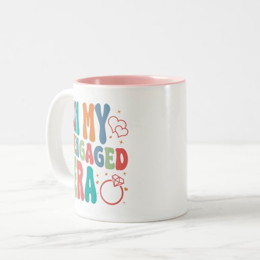 エンゲージメント記念マグカップ「私の婚約時代」 結婚記念ギフト ツートーンマグカップ (正面左)