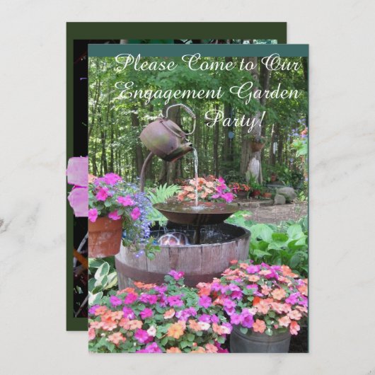 エンゲージメント ガーデンパーティー セレブレーション 招待状 (正面/裏面)