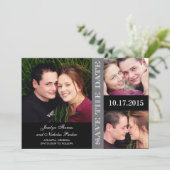 エンゲージメント コラージュ セーブ・ザ・デート カード - グレー (スタンド正面)