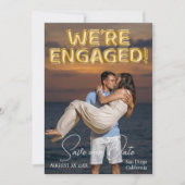 エンゲージメント ゴールド バルーンフォト セーブザデート (正面)