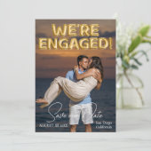 エンゲージメント ゴールド バルーンフォト セーブザデート (スタンド正面)