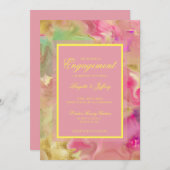 エンゲージメント ピンク ゴールド 緑 セーブザデート (正面/裏面)