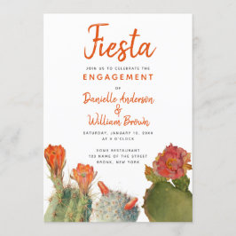 エンゲージメント・フィエスタ・サボテンの花 水彩画スクリプト 招待状
