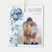 エンゲージメント＆ブライト 2 スクエア エンゲージメント フォト セラミックオーナメント (左)