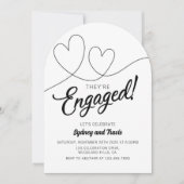 エンゲージメント, モダン, 白黒,  招待状 (正面)