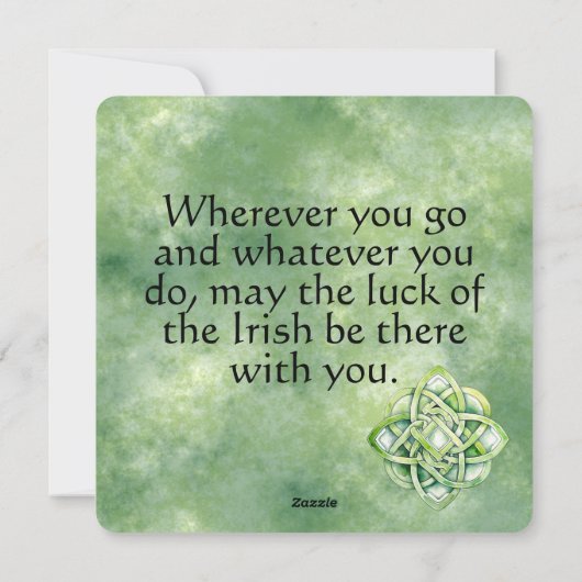 エンゲージンググリーンウォーターのカラーケルト結び目模様 シーズンカード (裏面)