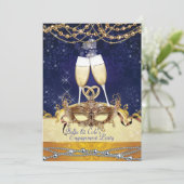 エンゲージ仮装マルディグラスバースデーパーティー招待状 招待状 (スタンド正面)