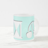 エンコードされたメッセージすりガラス製マグカップ フロストグラスマグカップ (正面右)