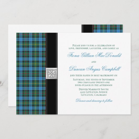 エンシェントスミスタータンチェック結婚式招待状 招待状 (正面/裏面)