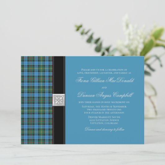 エンシェントスミスブルータータンチェック結婚式招待状 招待状 (スタンド正面)