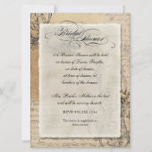 エンシェントピーコックブライダルシャワー招待状アクアブルー 招待状 (裏面)