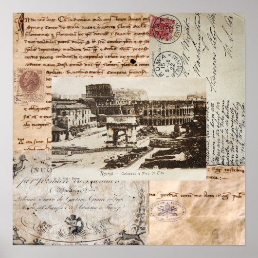 エンシェントローマコリセウムアイタリアンート ポスター (正面)