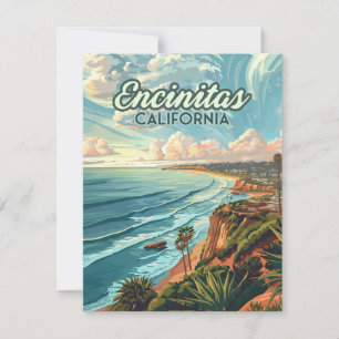エンシニタスカリフォルニアサンディエゴビーチヴィンテージカード