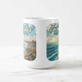 エンシニタスカリフォルニアサンディエゴビーチヴィンテージ コーヒーマグカップ (中央)
