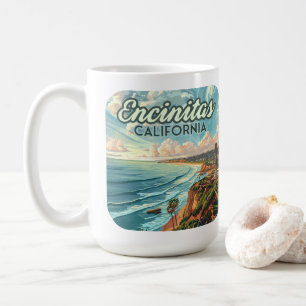 エンシニタスカリフォルニアサンディエゴビーチヴィンテージ コーヒーマグカップ